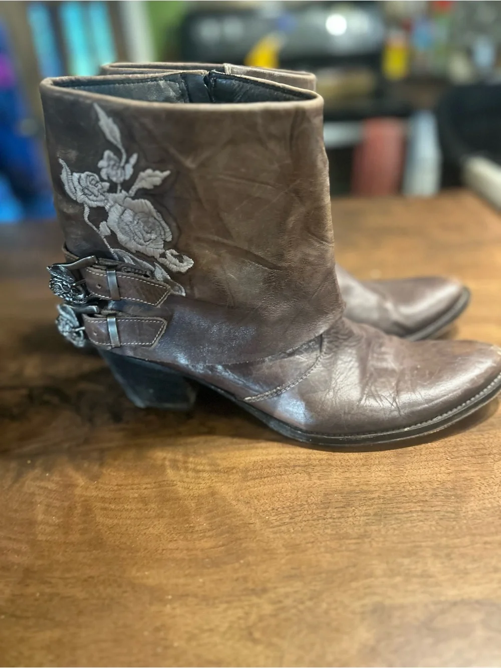 Mark Nason Rock Lives Women's Leather Embroidered Ankle Boots
